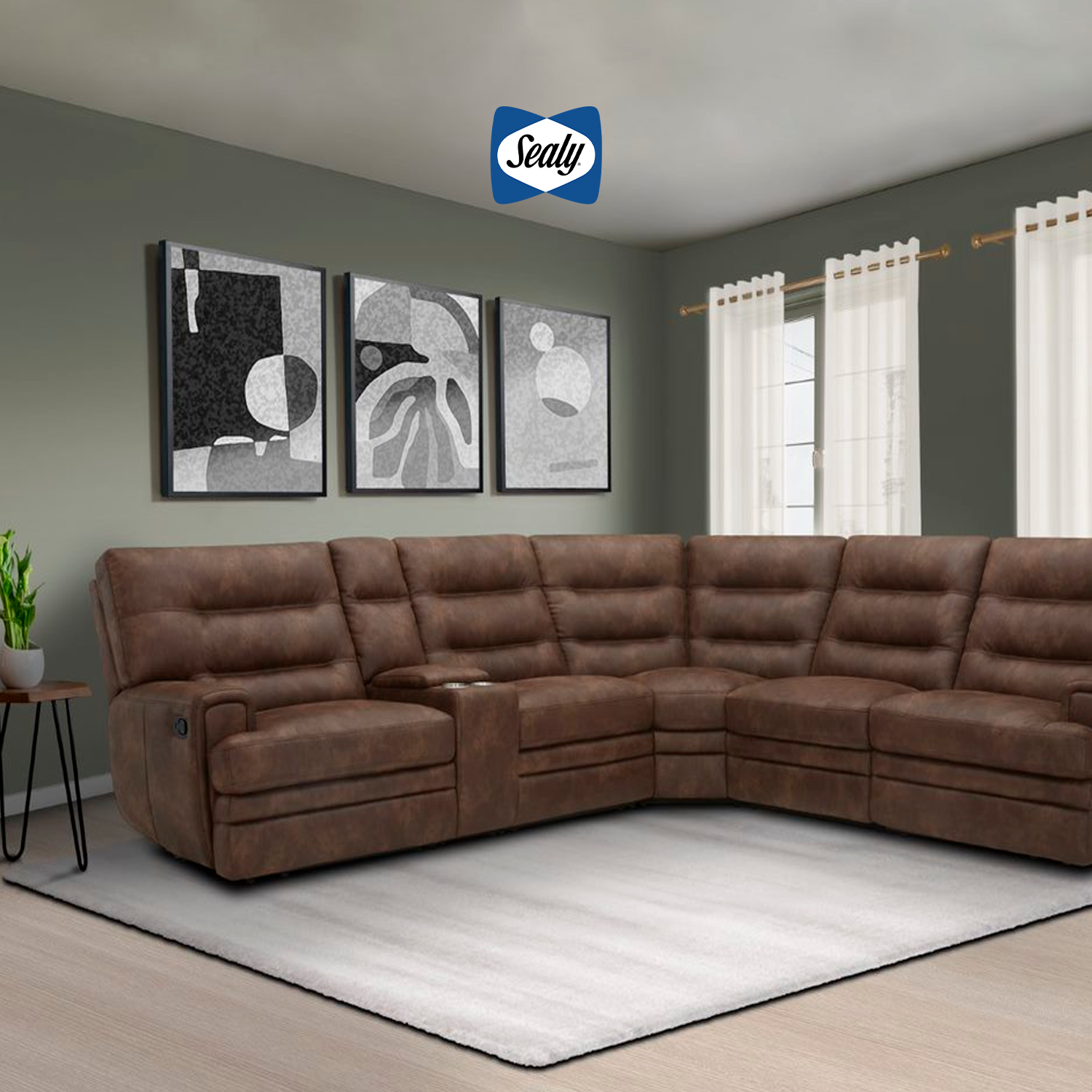 San Mateo 7-Piece Sectional, Sofa, Loveseat w Console, and Recliner